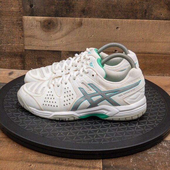 ASICS GEL DEDICATE WOMENS ATHLETIC SHOES RUNNING VOLLEYBALL WHITE LEATHER SZ 7.5 - Picture 5 of 9